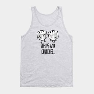 Sit-ups and Crunches funny gym dices Six pack abs Tank Top